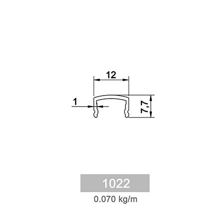 0.070 kg/m R 40 Round Railing Profile