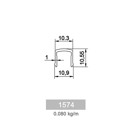 0.080 kg/m R 40 Round Railing Profile
