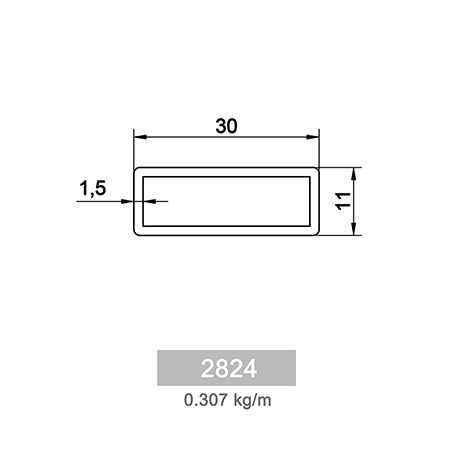 0.307 kg/m Square and Rectangle Railing Profile