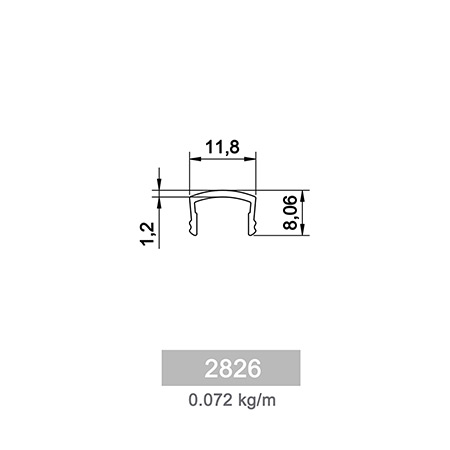 0.072 kg/m R 40 Round Railing Profile