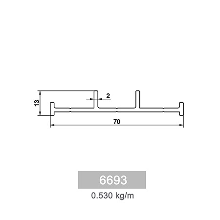 0.530 kg/m F 70 Bahçe Çit Profili