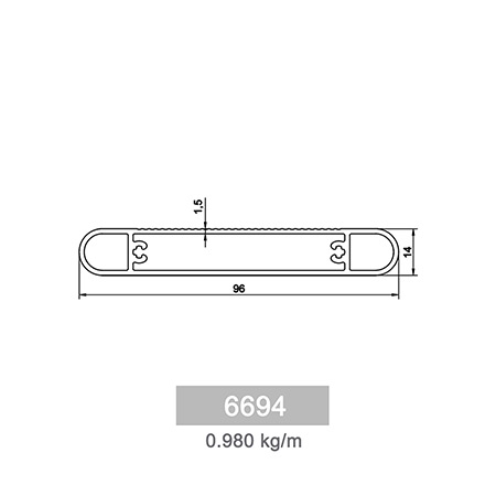 0.980 kg/m F 70 Garden Fence Profile