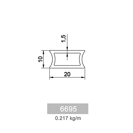 0.217 kg/m F 70 Bahçe Çit Profili