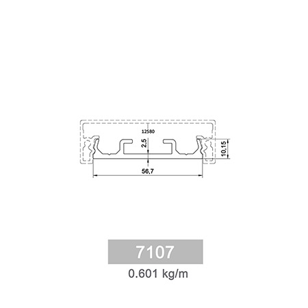 0.601 kg/m Moduler Railing Systems Profile