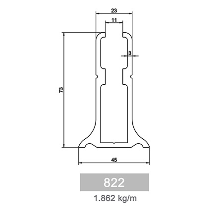 1862 kg/m R 40 Round Railing Profile
