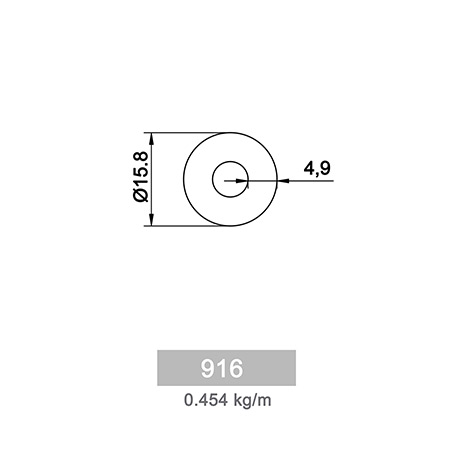 0.454 kg/m R 40 Yuvarlak Korkuluk Profili